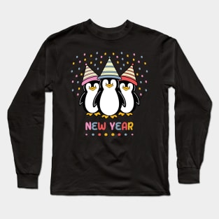 New Year penguin Long Sleeve T-Shirt